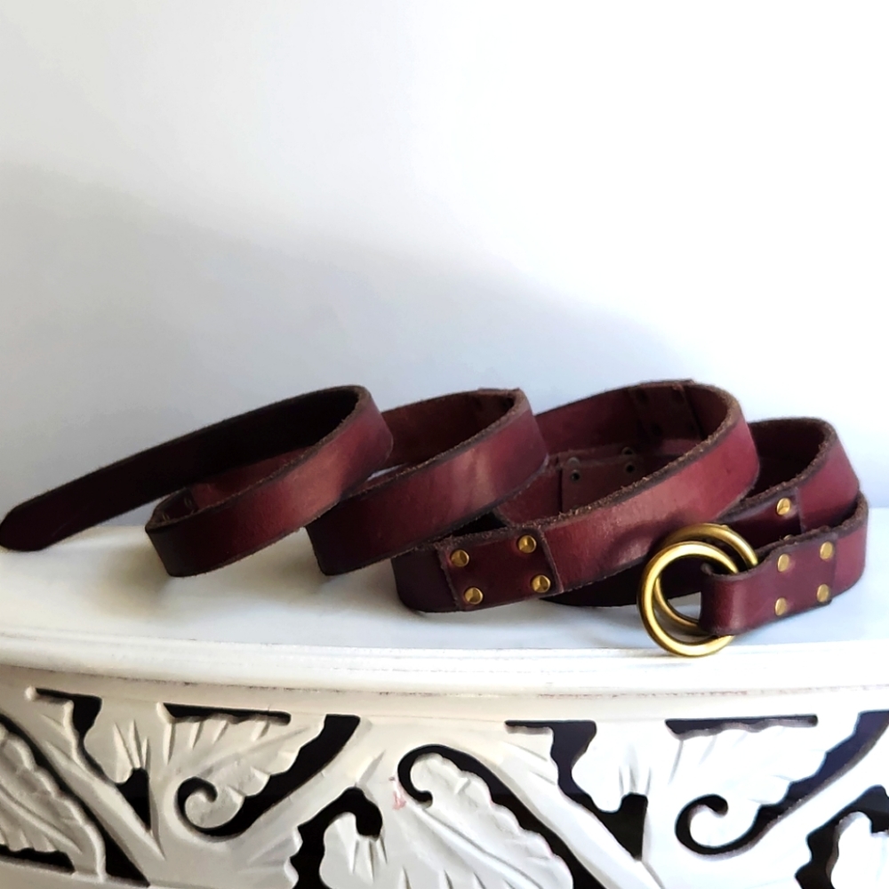 Handmade double belt with brass fittings - Picture 3 of 7
